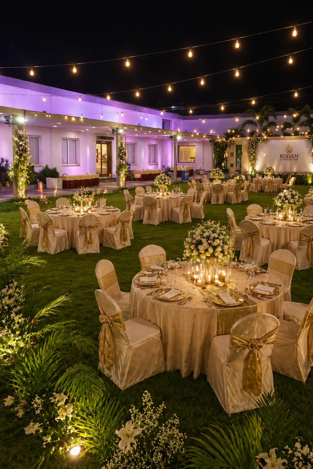 Enchanting Evening Celebrations in Our Lush Green Lawn.